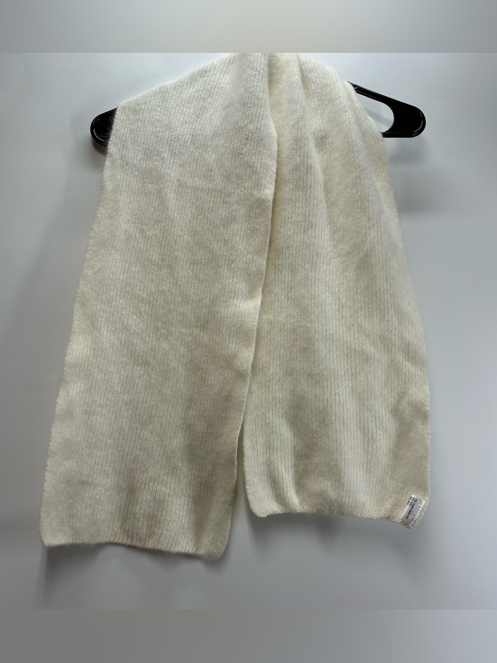 Angora Rabbit Hair Wool Nylon Cream Long Scarf - Picture 1 of 4
